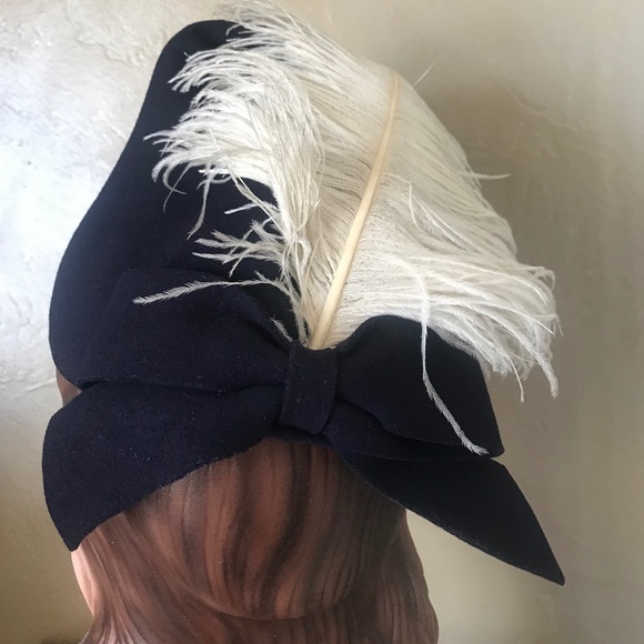 CHIC 1940s NAVY FELT \